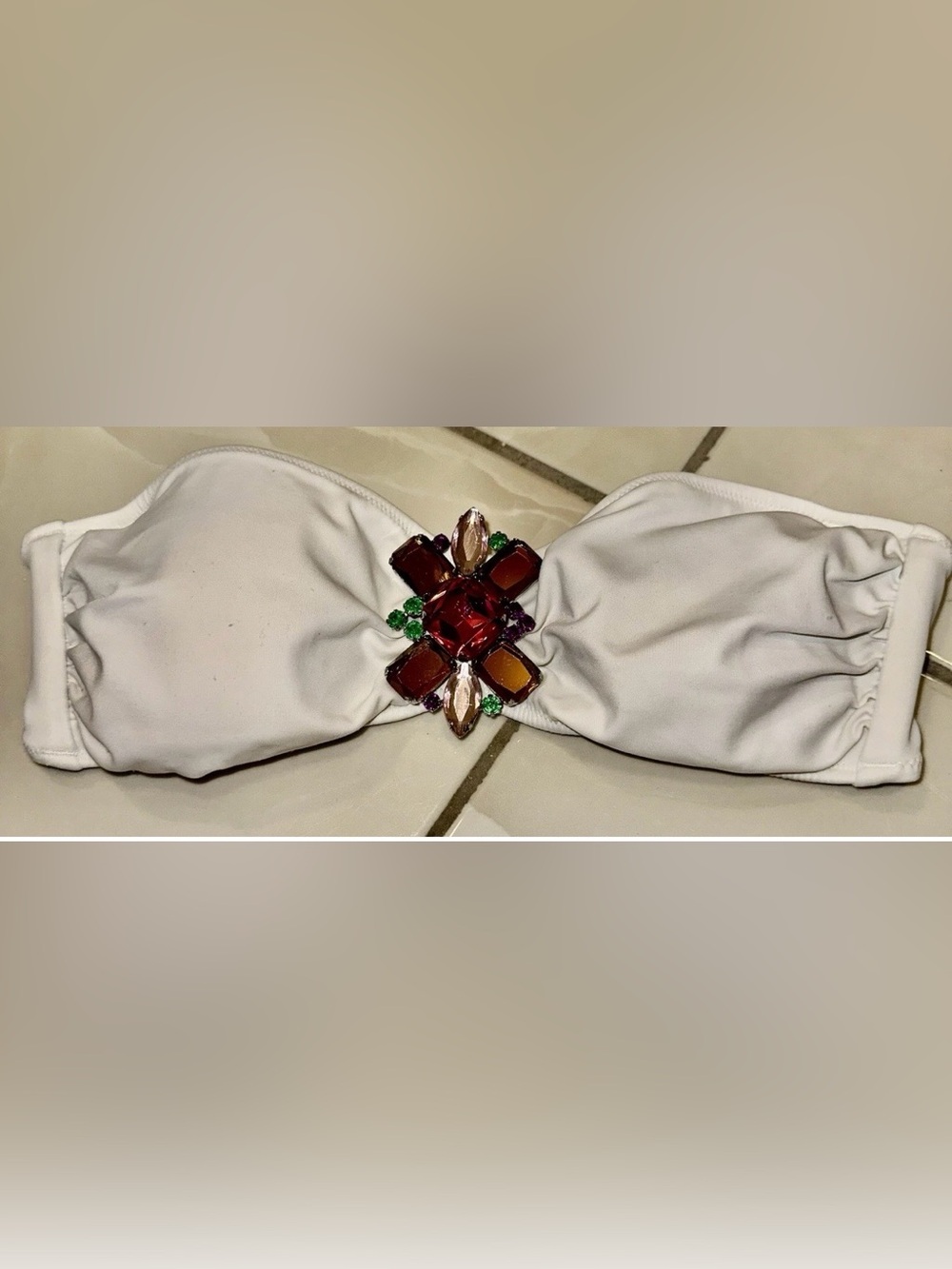Victoria's Secret Red and Amber Crystal Brooch Pin 34B